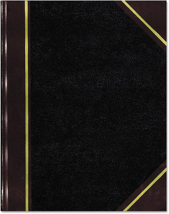 NATIONAL Texhide Series Record Book, Black, 14.25" x 8.75", 300 Pages (57131)