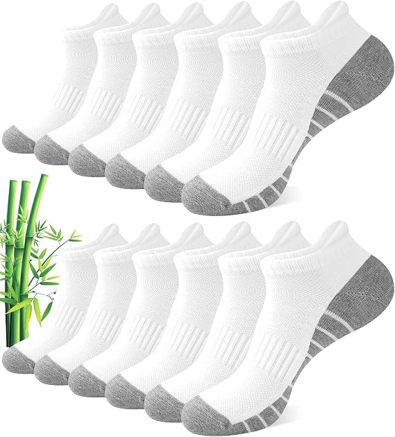 Bamboo Viscose Socks for Men,Moisture Wicking Ankle Socks | Cushioned,Breathable,Arch Support,Suitable for Men Socks Size 9-11,13-15,Summer Socks for Running Hiking Gym