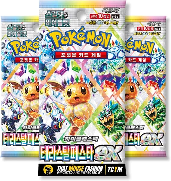 Prismatic Evolutions Terastal Festival Korean 3 Booster Packs | TCYM Authenticated | Korean Pokemon Cards | Pokemon Prismatic Evolutions Booster Packs | Pokémon Scarlet and Violet | That Mouse Fashion