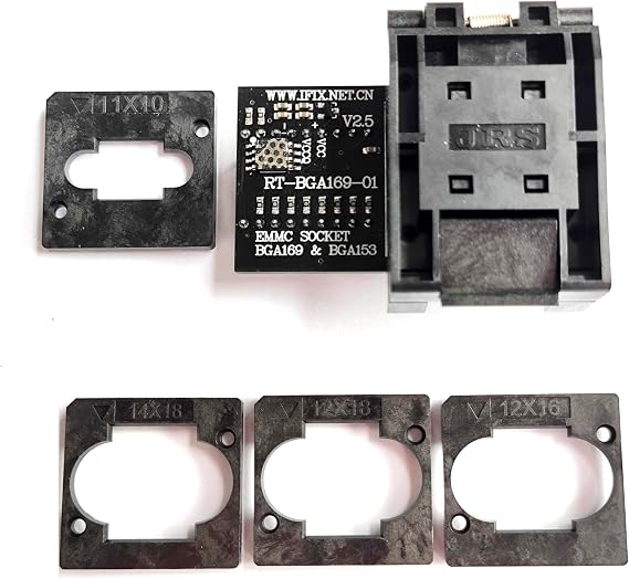 RT-BGA169-01 BGA169 / BGA153 EMMC Adapter V2.5 with 4pcs BGA bounding Box only for isp rt809 RT809H Programmer Programmer Chip Reader Writer Programmer Integrated Circuit Modules