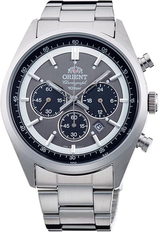 Orient Sporty Neo 70's Neo Seventees Solar Panda Wristwatch, Dark Gray