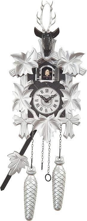 Engstler Quartz Cuckoo Clock 5 Leaves, Head of a Deer