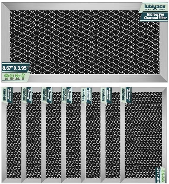 4Pcs Microwave Charcoal Filter Replacement for GE JX81H WB02X10956, Microwave Filter Replacement 8.67" x 3.95" Air Carbon Filter