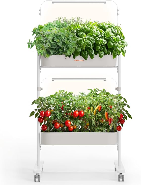 SUNCOZE 2-Tier Hydroponics Growing System Kit with 24 Pods
