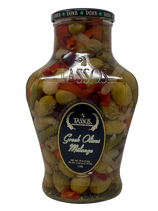 Tassos Greek Olives Melange 70 OZ