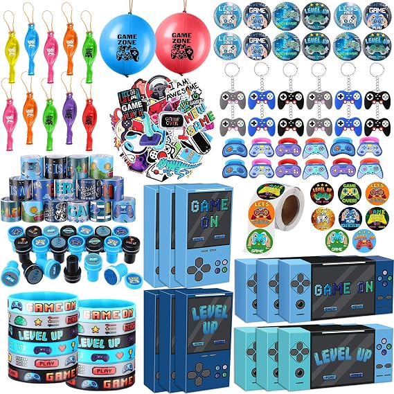 HyDren 147 Pcs 12 Sets Video Game Party Favors for Kids
