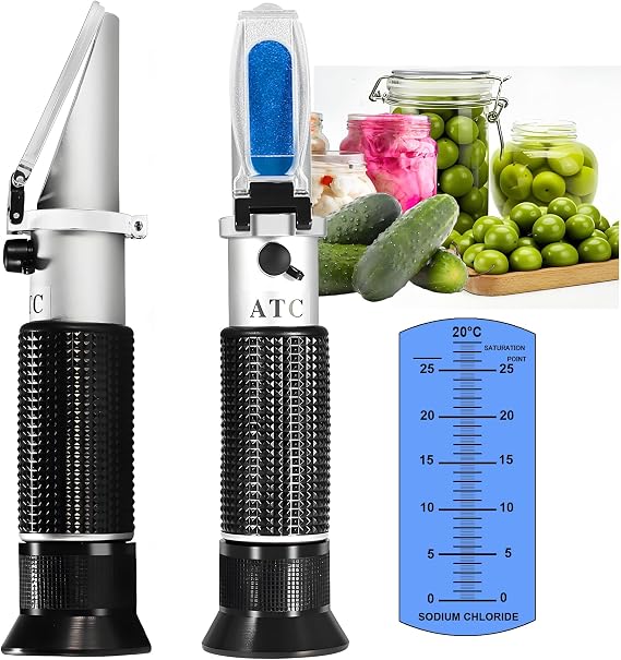 Sodium Chloride Refractometer,V·RESOURCING 0~28% Salt Analyzer Tester Salinometer for Food Salinity Measurement of Pickles