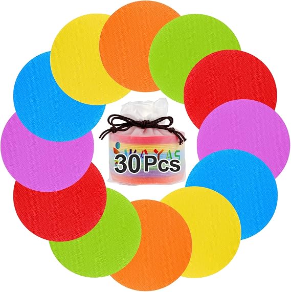 IKAYAS 30Pcs Colorful Carpet Dots Carpet Spots for Classroom