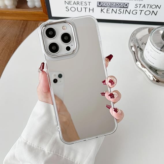 ZTOFERA for iPhone 15 Pro Max Case,Cute Makeup Mirror Design,Clear