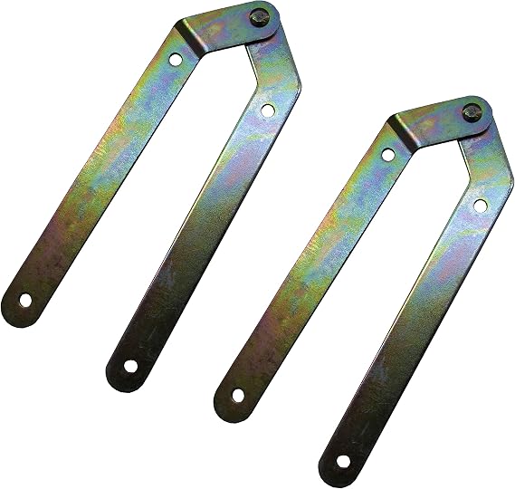 Attic Ladder Hinge Replacement Kit, Folding Galvenized Heavy Duty, Wood for Accessories, V Pivot Rod Attachment Gold Yellow 2PCS