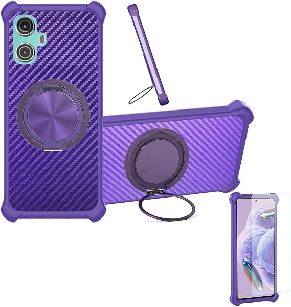 Case Compatible for Sego Note 20 Pro Phone Case Cover [with 1* Tempered Glass Screen Protector] Hybrid Case[360°Ring Support, Magnetic] CX-31-ZI