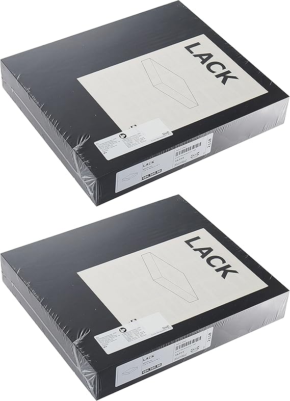 Ikea Lack Small Floating Bedside Wall Shelf, Black-Brown, 30x26x5 Centimetres, Invisible Mount, 404.305.88 - Set of 2