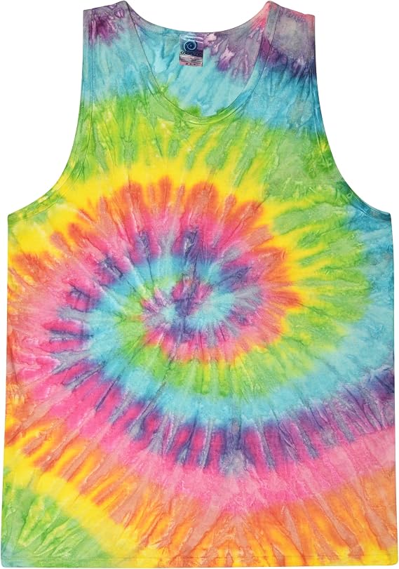 Colortone Unisex Tie Dye Tank Top - Beach Tank Tops for Women and Men - Sleeveless Summer Tops - Mens and Womens Beach Wear