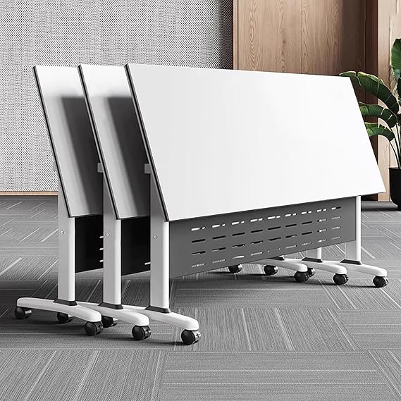 Folding Conference Table, Flip Top Mobile Training Table, Rolling Meeting Tables with Caster Wheels, Suitable for Office,Meeting Room