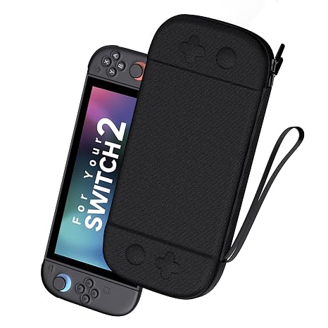 LXFEIFANTECH Slim Carrying Case Compatible with Nintendo Switch 2 2025, Hard Shell Travel Case with 12 Game Card Slots & Screen Protector Mat , Portable Hard Shell Storage Bag