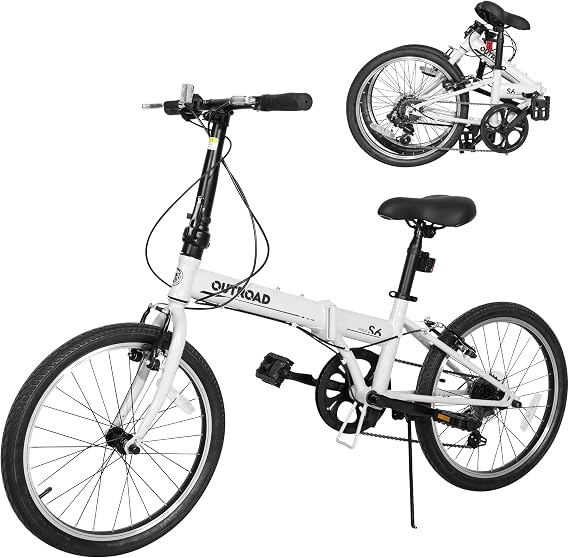 20-inch 7-Speed Folding Bike - Lightweight Aluminum Frame, Adjustable Stem, Easy Foldable Bicycle for Commuting & Storage, Multiple Colors