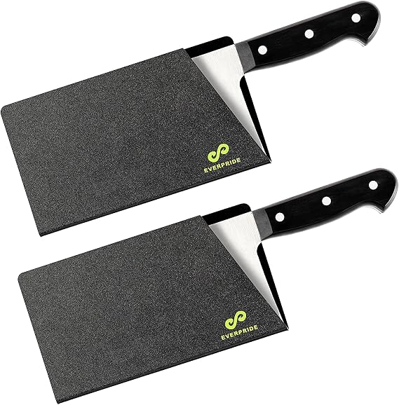 EVERPRIDE Butcher Chef Knife Edge Guards (2-Piece Set) Wide Knives Blade Edge Protectors - Meat Cleaver Knife Sheath Set - BPA-Free Chef Knife Covers Fits Blades Up To 8 x 4 Knives Not Included
