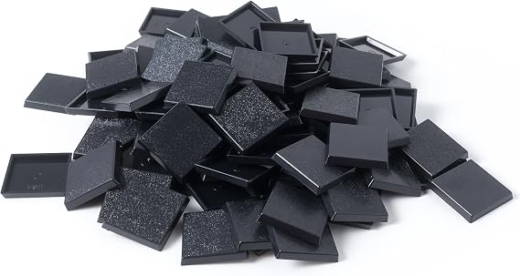 30mm Textured Plastic Square Bases or 1.18inch Wargames Table Top Games 110 Count
