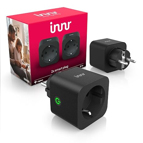 Innr Smart Socket for Hue* and Zigbee Hubs (Pack of 2) - Black