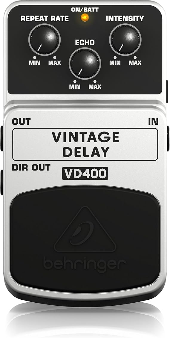 Behringer VD400 Vintage Analog Delay Pedal, True Bucket Brigade Circuit for Warm Echo & Repeats, Grey Guitar Effects Stompbox for Studio & Live Use