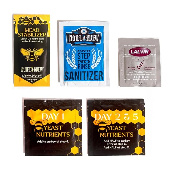 Craft A Brew - Mead Recipe Kit Refill - Staggered Mead Yeast Nutrients - For Healthy and Productive Yeast Fermentation - Ingredients for Home Brewing - Mead Making Supplies - Yields 1 Gallon