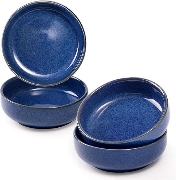 NUTRIUPS 4 Pack Soy Sauce Dish 2oz Ceramic Dipping Bowls 3.65inch Dipping Sauce Bowl Small Bowls for Side Dishes (Sapphire Blue)