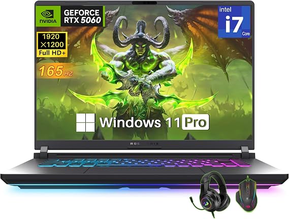 ASUS ROG Strix G16 Gaming Laptop, NVIDIA RTX 5060, 32GB DDR5-5600, 1TB SSD