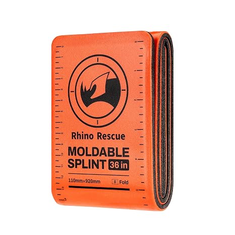 RHINO RESCUE First Aid Moldable Splint 36" X 4.3" Orange-Gray (1, Folded)