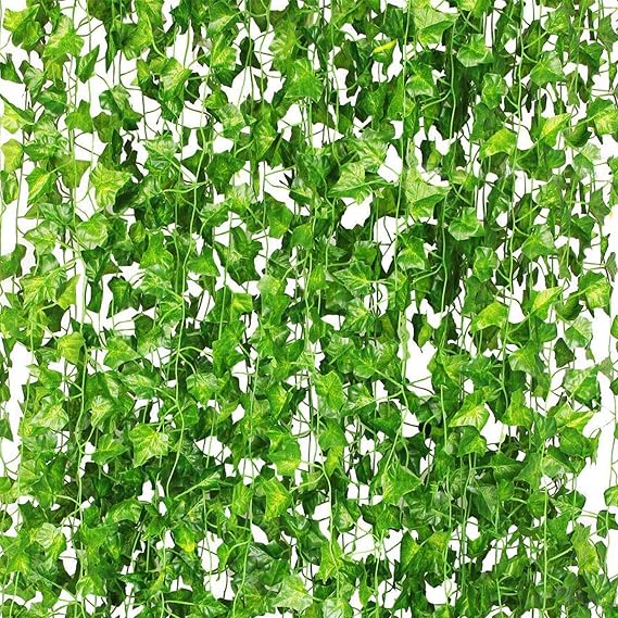 36 Pack 252Ft Artificial Ivy Garland, Fake Vines Leaf Garland Green Leaves Fake Plants Hanging Vines Plant Greenery Garland for Bedroom Wedding Party Garden Wall Room Decor
