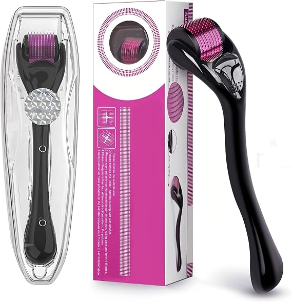 Derma Roller 0.25mm for Hair Growth, Microneedling for Face Body Scalp, Beard Roller for Beard Growth, Micro Needling roller 540 Titanium Needle for Men Women Home Use