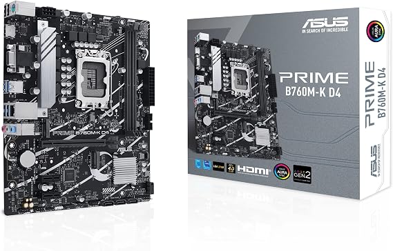 Asus Prime B760M-K D4 Intel B760 Soket 1700 DDR4 5333(OC) MHz mATX Gaming (Oyuncu) Anakart