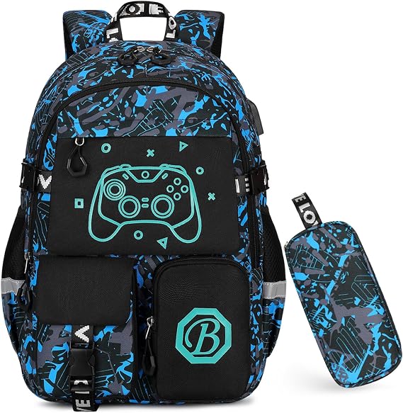 school backpack child, blue, Medium, Casual