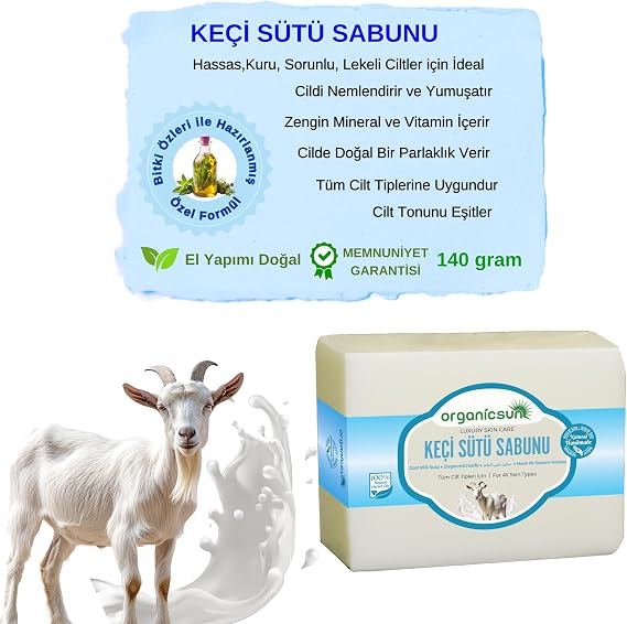 Doğal Keçi Sütü Sabunu 140 Gr Tüm Cilt Tipleri İçin Nemlendirici ve Yenileyici (1'li)