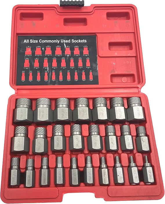 Steel Force ASE25 25Pcs Screw Extractor Set | Broken Bolt Remover | Stripped Fastener Tool