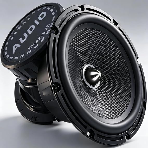 6.5 Inch Car Speakers 800W Max 4 Ohm Carbon Fiber Cone Woofer 2 Pack