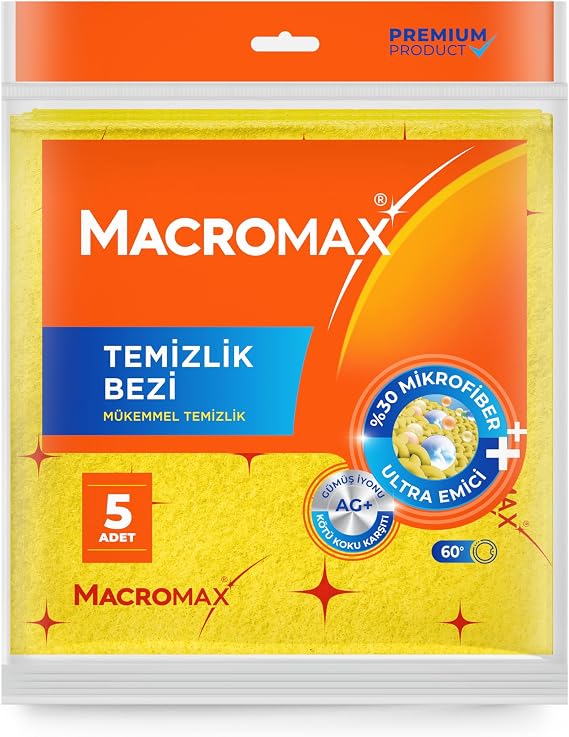 Macro Max Mikrofiber Mutfak Banyo Temizlik Bezi 5’li Paket