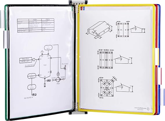 Tarifold Wall Mount Reference System, 5 Pockets, Expandable, Assorted Color