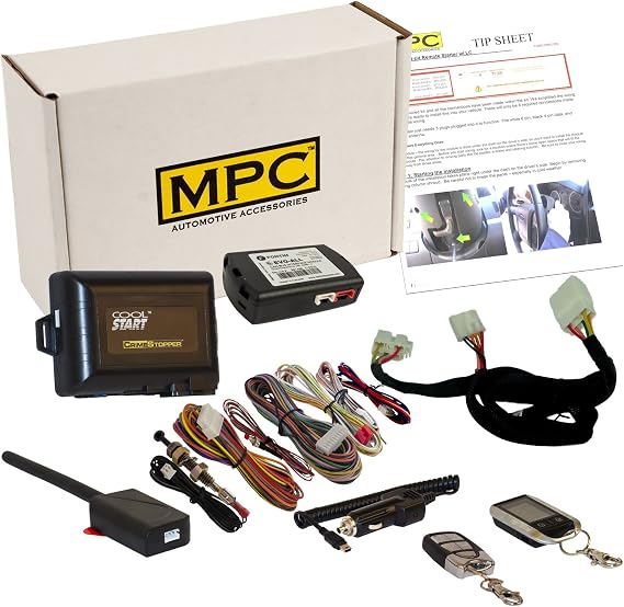 MPC Complete 2-Way LCD Remote Start Keyless Entry Kit w/T-Harness Compatible with Kia Rio 2012-2017 - Firmware Preloaded