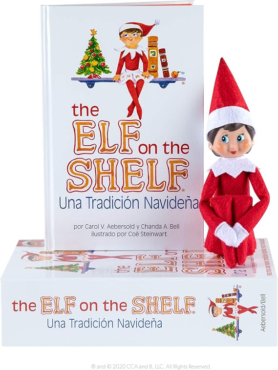 The Elf on the Shelf: UNA TradiciAn NavideAa Spanish Language Book & Blue-Eyed Girl Scout Elf