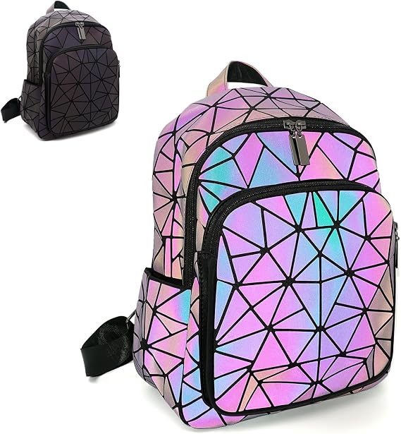 Geometric Women's Backpack Geometries Purse Diamond Geometrical Bag Travel Bags Retro Daypack for Casual, Work,College