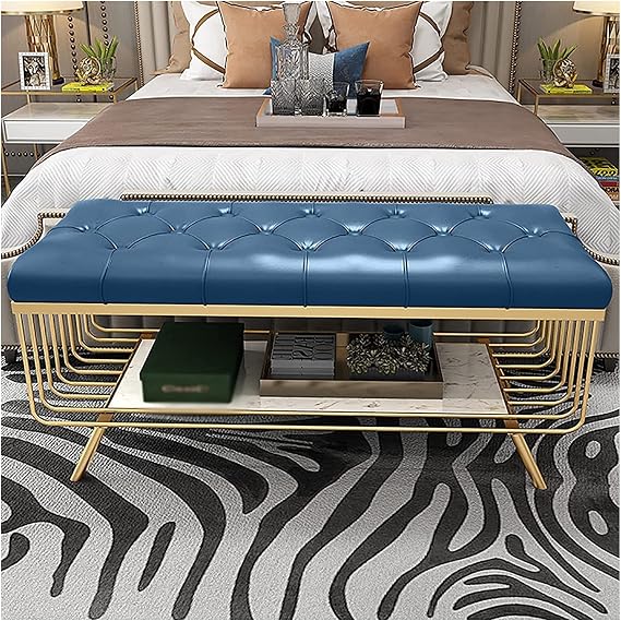 Shoe Cabinet Shoe Bench Storage Bench End of Bed Bench Shoe Storage Bench with Metal Frame Shoe Stool with Soft PU Cushion, for Living Room, Hallway, Bedroom ( Color : Orange , Size : 60*35*45 cm )