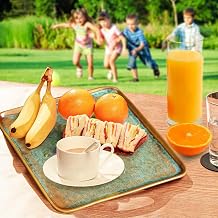 Melamine Dinnerware Sets, Square Dinnerware Sets, Green Color Plates and Bowls Sets for 4, Unbreakable Dishwasher Safe BPA Free