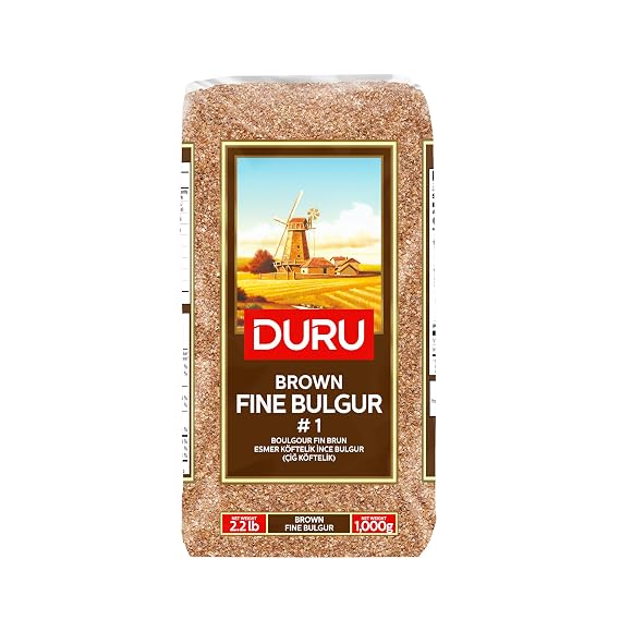 Duru Brown Fine Bulgur, 35.2oz (1000g), Wheat Berries, 100% Natural and Certificated, High Fiber and Protein, Non-GMO, Great for Vegan Recipes, Better than Rice