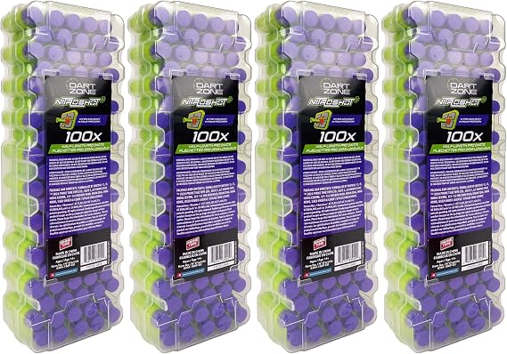 Dart Zone Nitroshot+ Half-Length Pro Dart Refills, 400-Count | Compatible with pro blasters, Bulk refill pack, Durable performance, Universal Darts, Works with Adventure Force