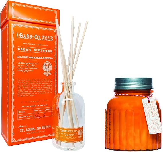 Apothecary Jar Candle 20oz & 8oz Diffuser Kit - Blood Orange Amber Bundle
