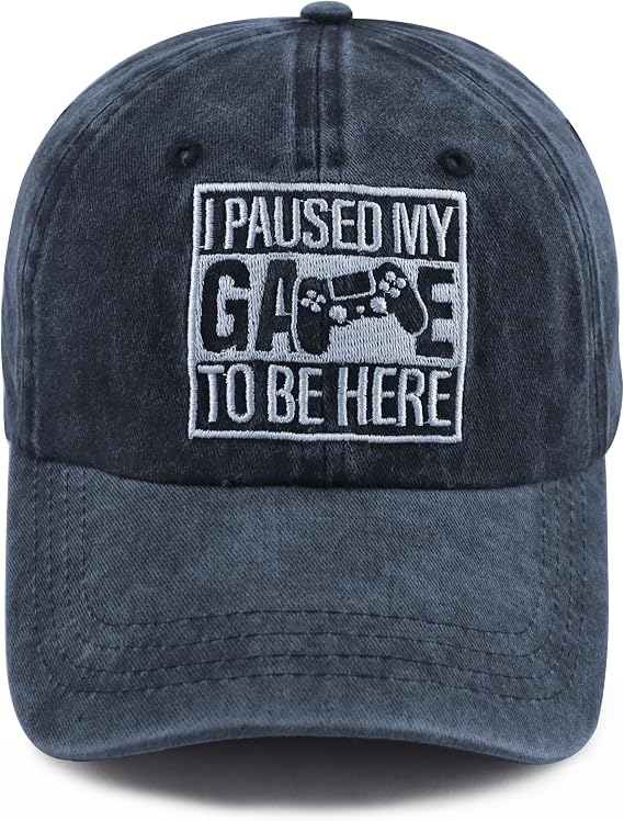 I Paused My Game to Be Here Hat for Men Women, Funny Gamer Baseball Cap