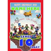 Roblox Birthday Card For Son Age 10 - Personalised Option with ANY NAME, AGE or RELATION - POSTED SAME DAY - FULL COLOUR INSIDE!