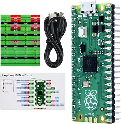 Freenove Raspberry Pi Pico Board Pre-Soldered Header, Dual-core Arm Cortex-M0 Microcontroller, Development Board, Python C Java Code, Tutorial Example Projects