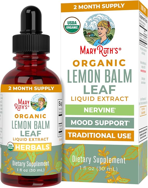 MARYRUTH'S Organic Lemon Balm Leaf Liquid Extract, Mood Support, 1 Fl Oz