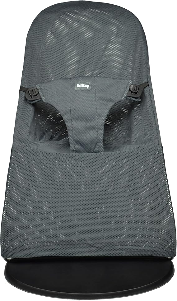 Fabric seat for Bouncer Belltop Compatible with Babyjorn Bouncer (Cover, seat): Balance, Soft & Bliss. Fresh mesh Style. Cover for Baby Bouncer. Baby seat for Hammock: Ergonomic fit - Grey